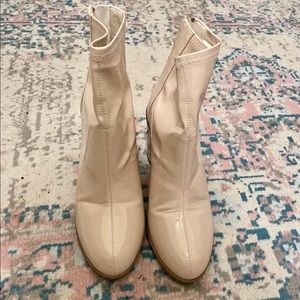 Nude Patent Leather Booties